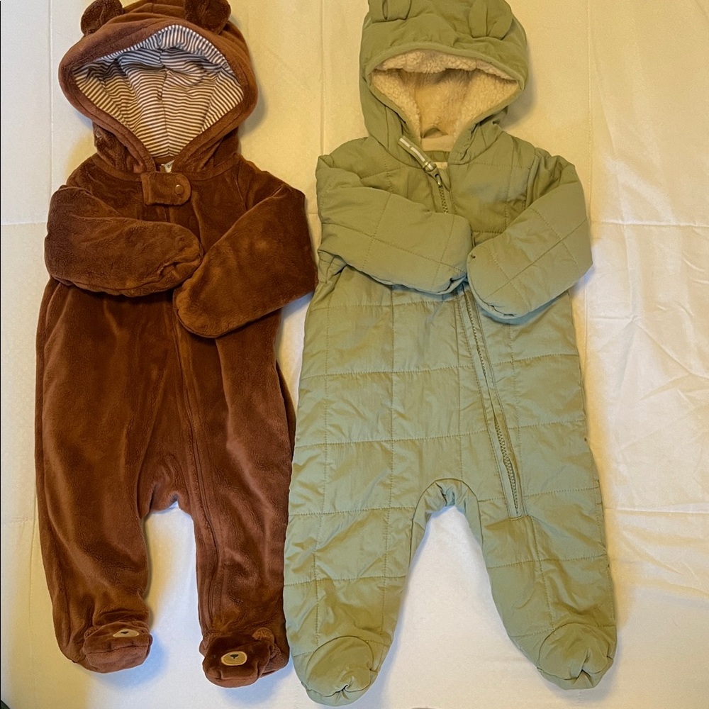 Set of 2 Baby Bunting 6 Month Cat & Jack Carters Fleece Gender Neutral